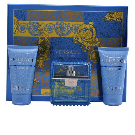 versace man eua fraiche 3pc gift set|Versace perfume for men.